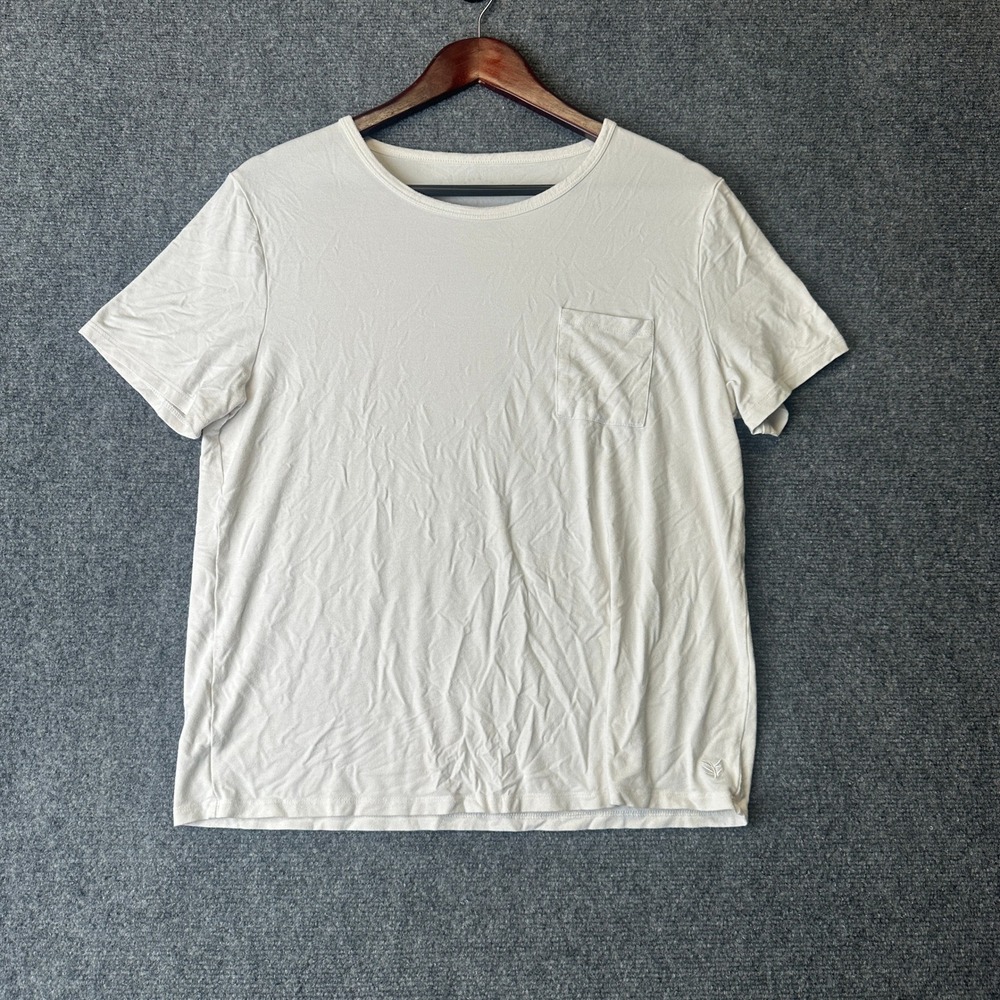 Cozy Earth Bamboo Pocket Tee Womens Small White Short Sleeve Soft Loungewear